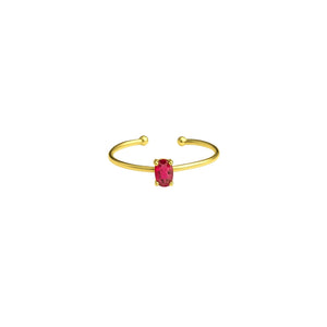 925 Sterling Silver July Birthstone Ring-Ruby Ring Vertical London Jewellery