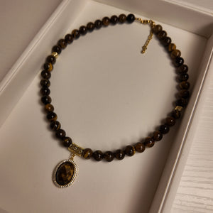 Handmade Tiger’s Eye Necklace Vertical London Jewellery
