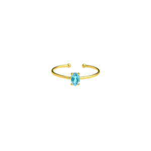 925 Sterling Silver March Birthstone Ring-Aquamarine Ring Vertical London Jewellery
