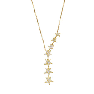 925 Sterling Silver Star Lariat Necklace Vertical London Jewellery