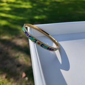Enamel Hinge Bangle Bracelet - Style 3 Vertical London Jewellery