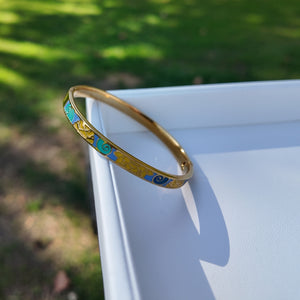 Enamel Hinge Bangle Bracelet - Style 1 Vertical London Jewellery