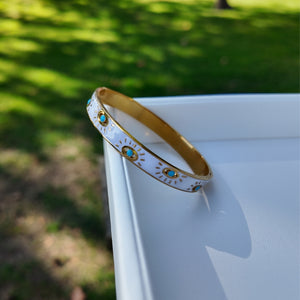 Evil Eye Hinge Bangle Bracelet Vertical London Jewellery