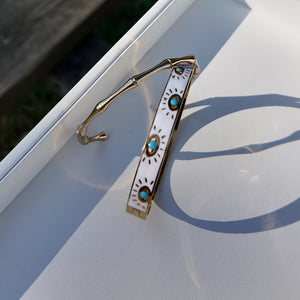 Evil Eye Hinge Bangle Bracelet Vertical London Jewellery