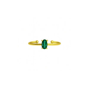 925 Sterling Silver May Birthstone Ring-Emerald Ring Vertical London Jewellery