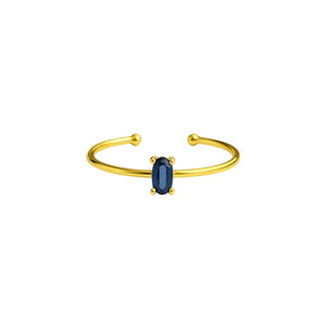 925 Sterling Silver September Birthstone Ring-Sapphire Ring Vertical London Jewellery