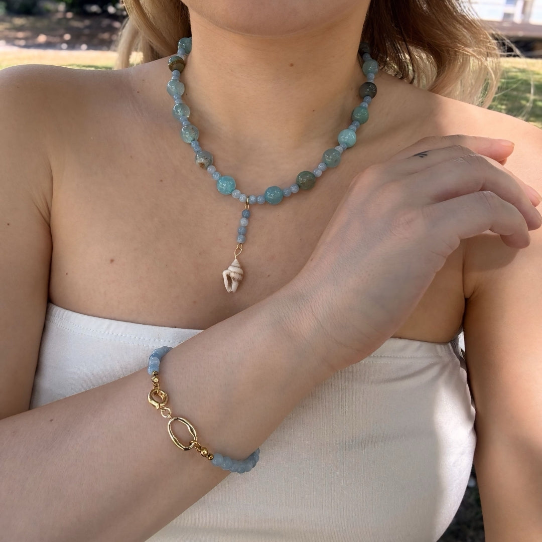 Handmade Aquamarine Bracelet Vertical London Jewellery