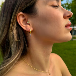 925 Sterling Silver June Birthstone Earrings-Alexandrite Lilac Hoop Earrings Vertical London Jewellery