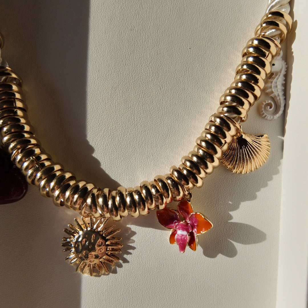 Summer Vibes Charm Necklace Vertical London Jewellery
