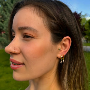 925 Sterling Silver June Birthstone Earrings-Alexandrite Lilac Hoop Earrings Vertical London Jewellery