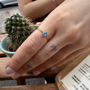 925 Sterling Silver March Birthstone Ring-Aquamarine Ring Vertical London Jewellery