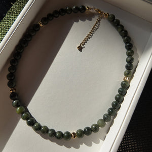 Green Jade Healing Necklace Vertical London Jewellery