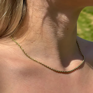 Gold Rope Chain Necklace Vertical London Jewellery
