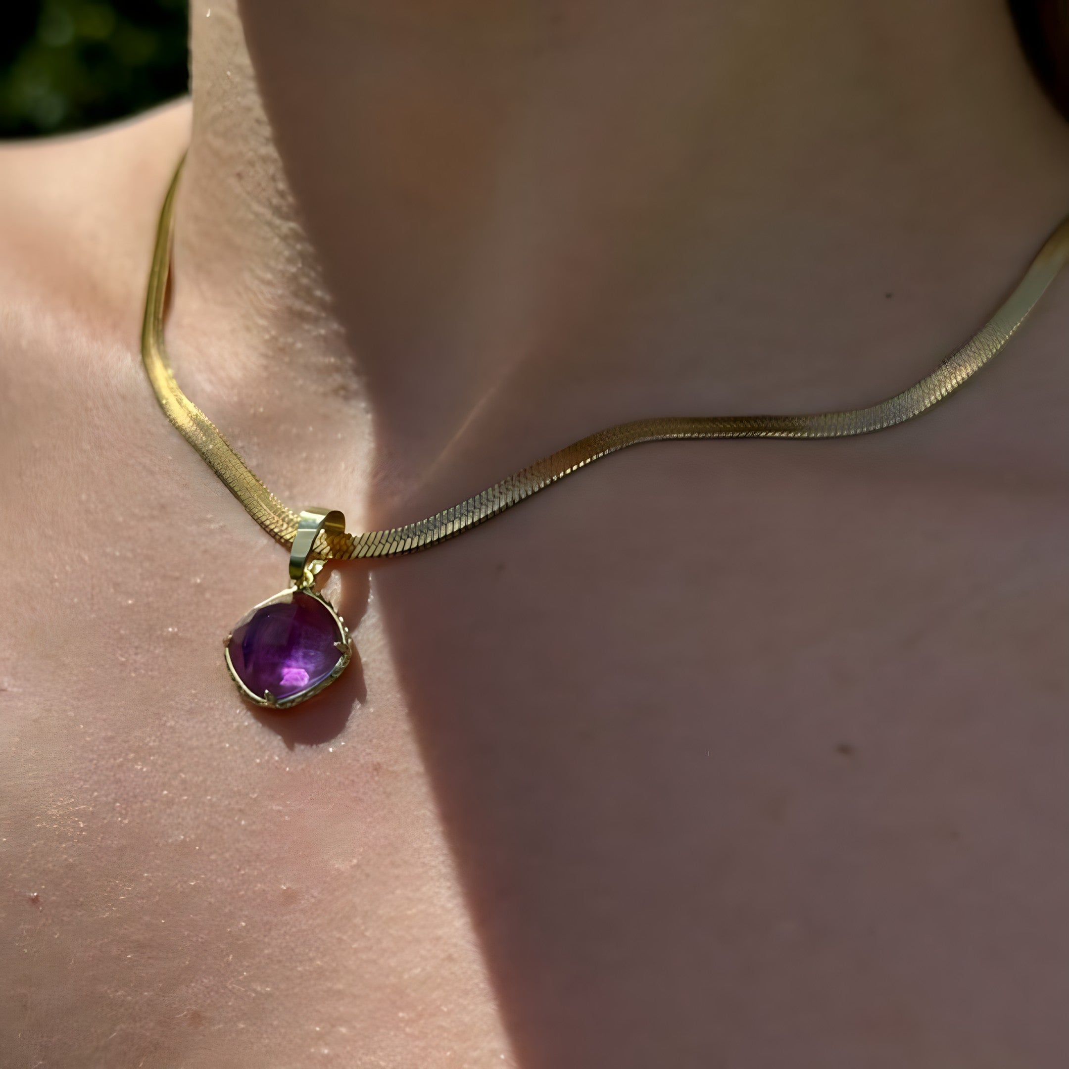 Amethyst Minimalist Gold Necklace