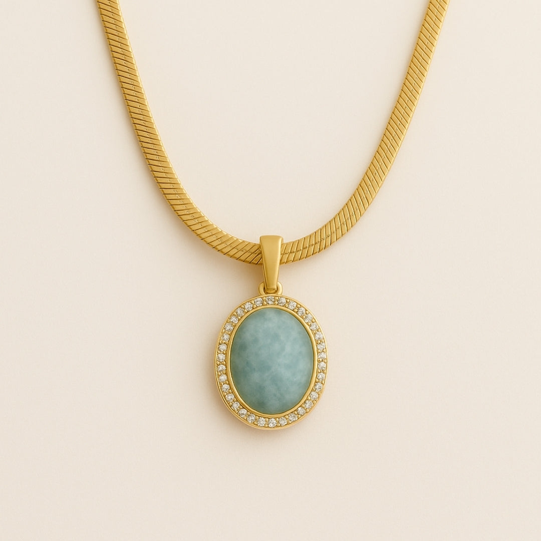 Amazonite Gold Necklace