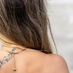 Modern Ethnic Necklace-Gold Chandelier Pendant Vertical London Jewellery