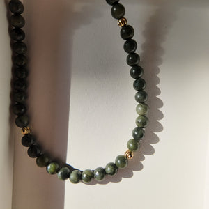 Green Jade Healing Necklace Vertical London Jewellery