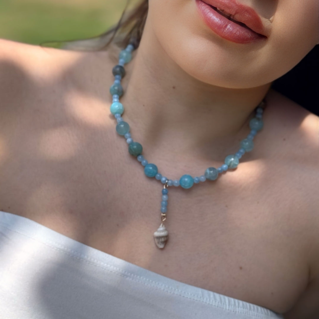 Handmade Aquamarine Necklace Vertical London Jewellery