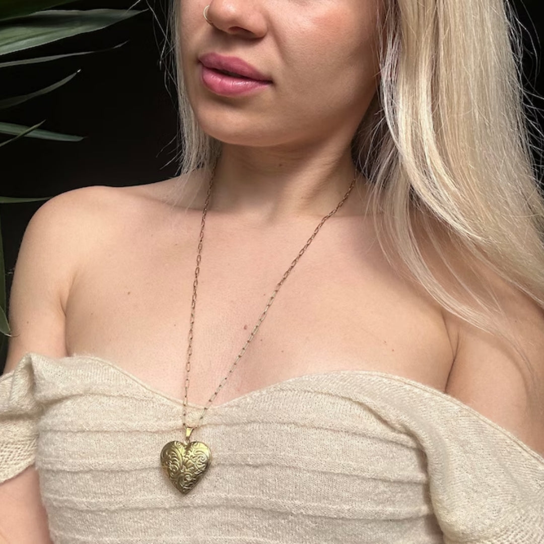 Heart Locket Necklace Vertical London Jewellery