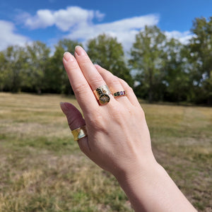 Gold Star Charm Ring Vertical London Jewellery