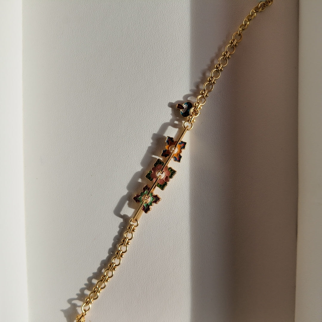 Floral Charm Bracelet Vertical London Jewellery