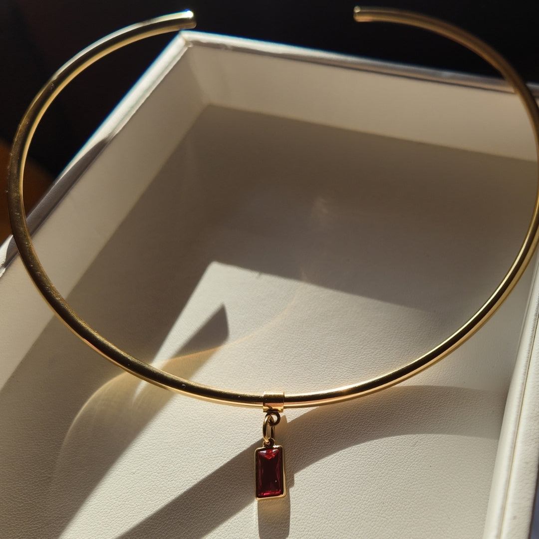 Custom Gemstone-Birthstone Choker Vertical London Jewellery