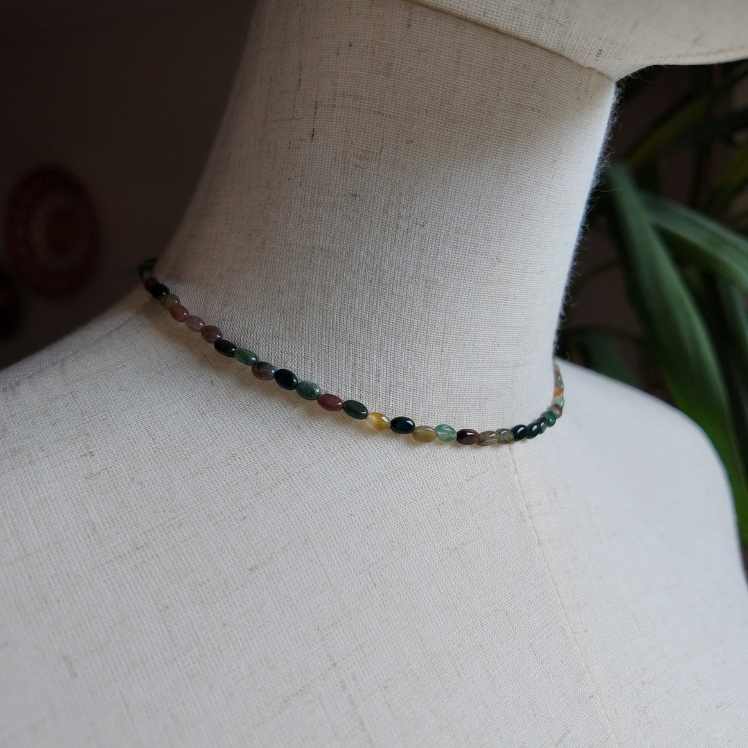 Dainty Agate Necklace Vertical London Jewellery