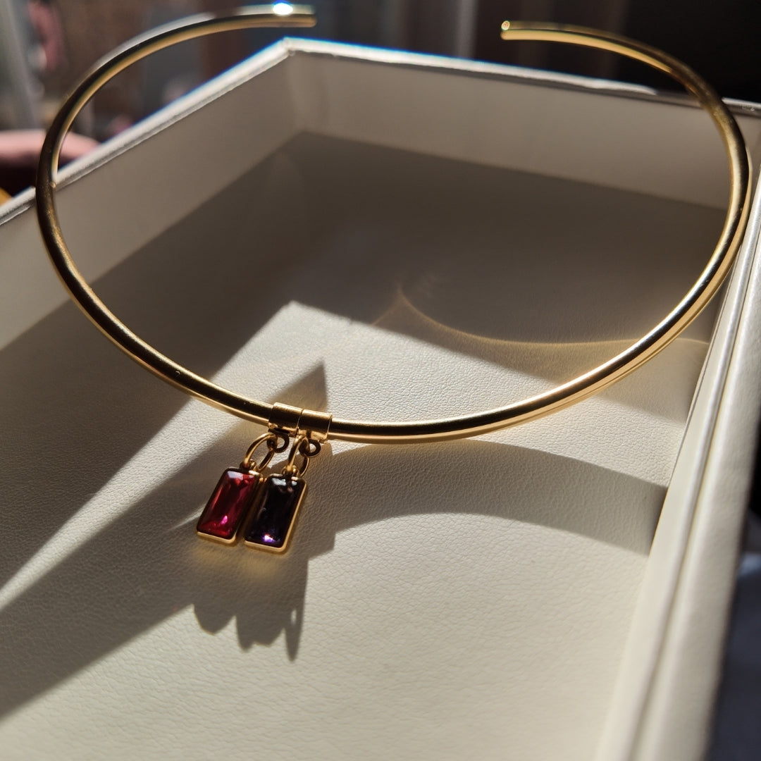 Custom Gemstone-Birthstone Choker Vertical London Jewellery
