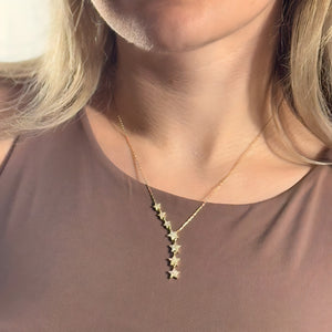 925 Sterling Silver Star Lariat Necklace Vertical London Jewellery