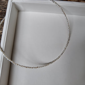 Minimalist Tiny Freshwater Pearl Choker Vertical London Jewellery
