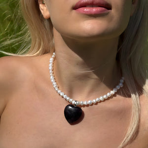 Freshwater Pearl Amethyst Choker Vertical London Jewellery