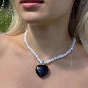 Freshwater Pearl Amethyst Choker Vertical London Jewellery