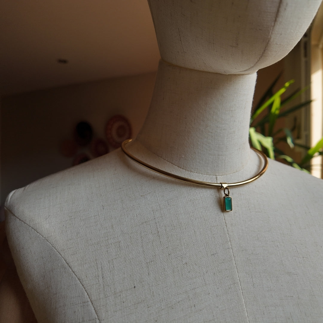 Custom Gemstone-Birthstone Choker Vertical London Jewellery