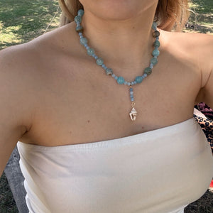 Handmade Aquamarine Necklace Vertical London Jewellery