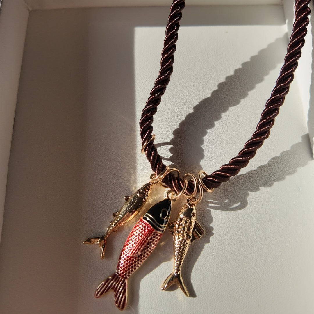 Fish Charm Necklace Vertical London Jewellery