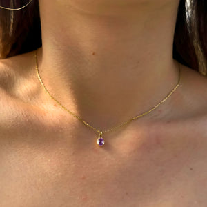 925 Sterling Silver June Birthstone Necklace-Alexandrite Necklace Vertical London Jewellery