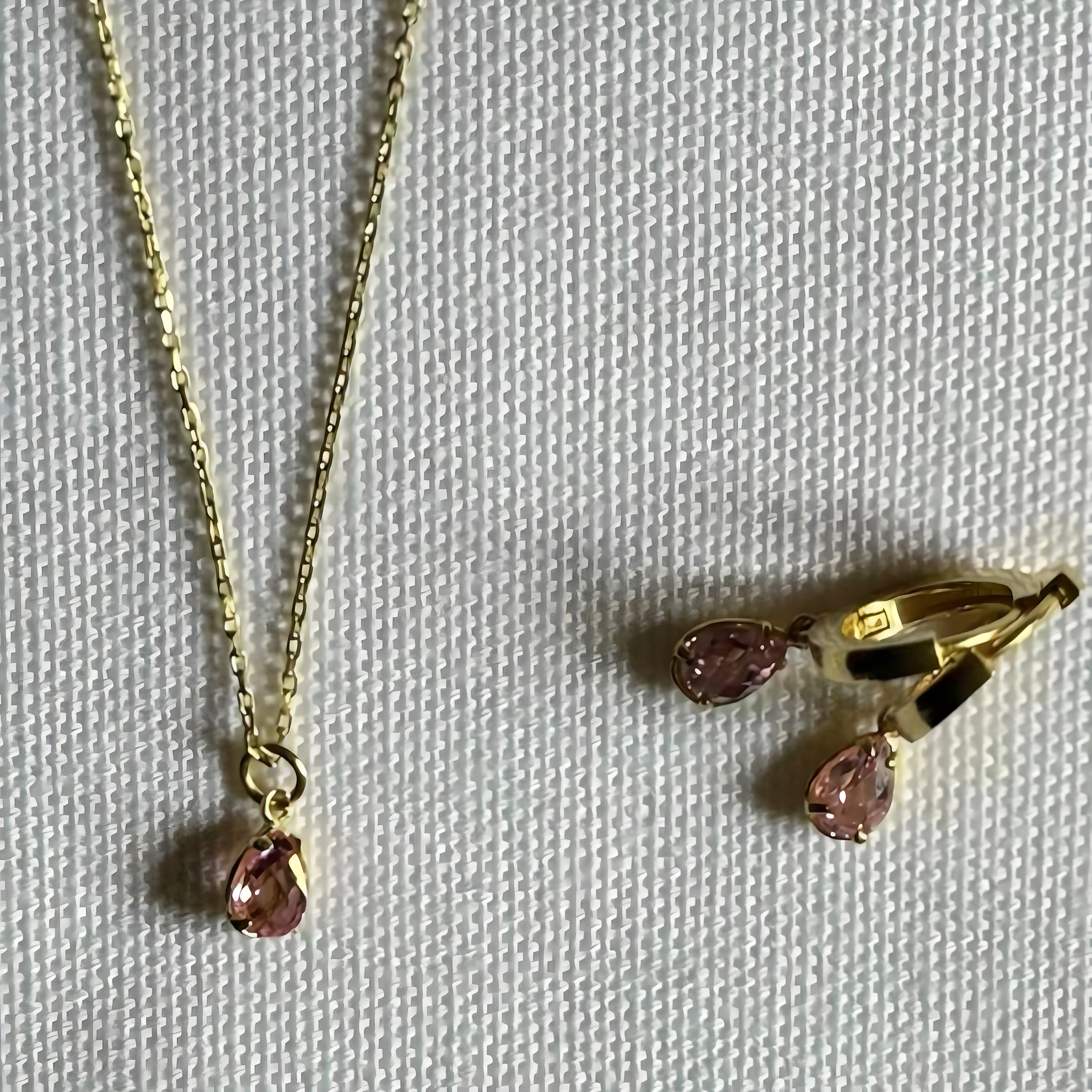 925 Sterling Silver October Birthstone Necklace-Pink Tourmaline Necklace Vertical London Jewellery