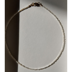 Minimalist Tiny Freshwater Pearl Choker Vertical London Jewellery