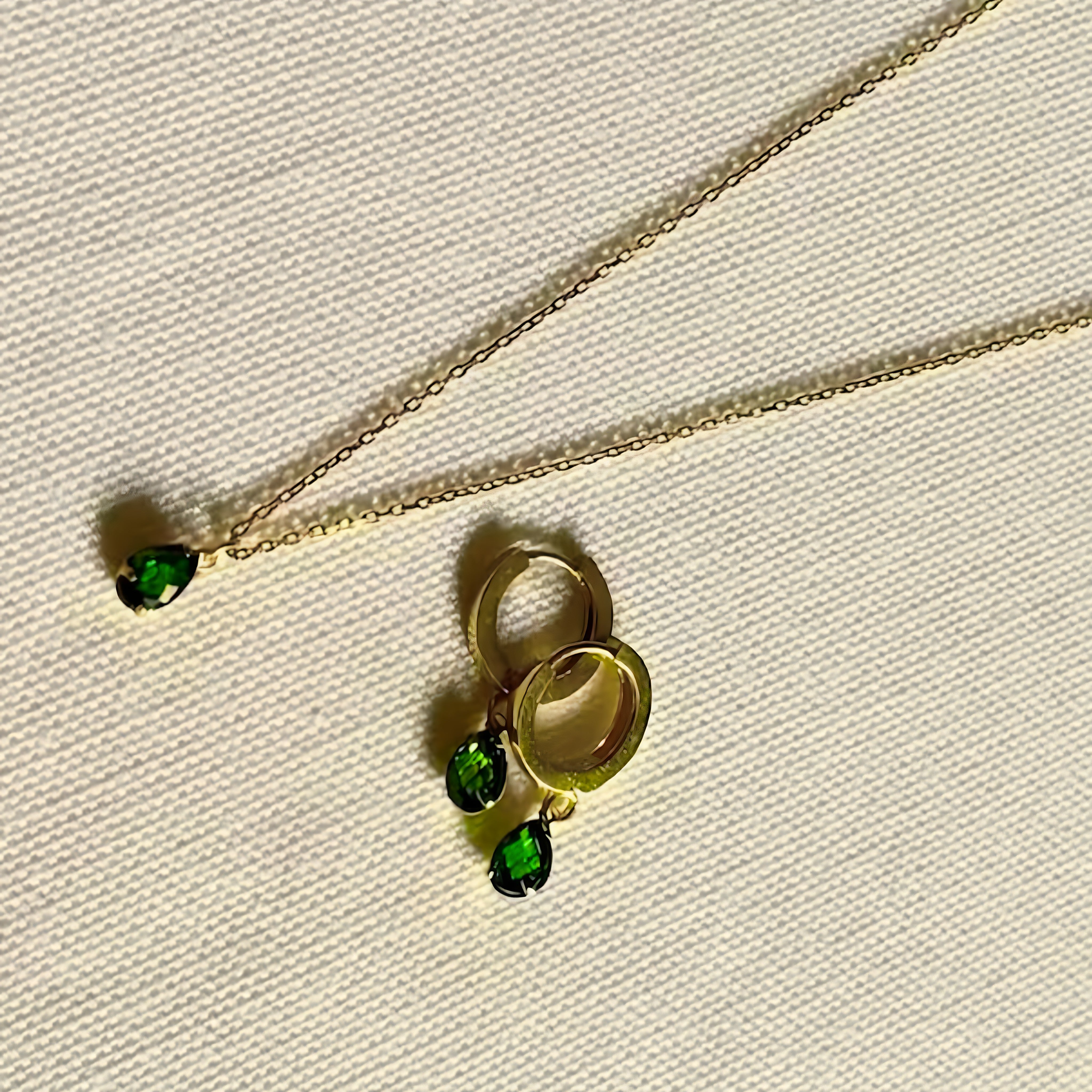 925 Sterling Silver May Birthstone Earrings-Emerald Hoop Earrings Vertical London Jewellery