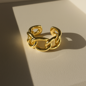Vintage Bold Chain Link Ring Vertical London Jewellery
