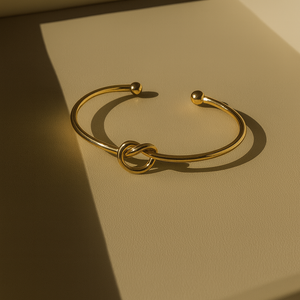 Stainless Steel Knot Bangle Bracelet Vertical London Jewellery