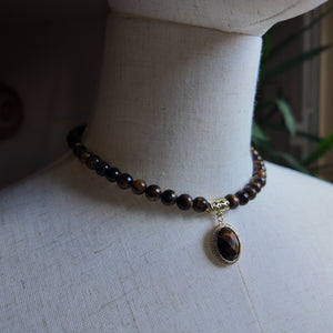 Handmade Tiger’s Eye Necklace Vertical London Jewellery
