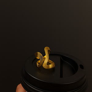 Modern Wave Statement Ring Vertical London Jewellery
