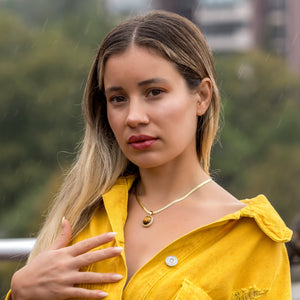 Tiger's Eye Gold Necklace Vertical London Jewellery