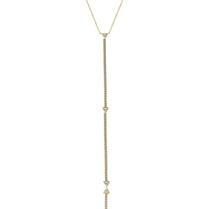 925 Sterling Silver Gold Lariat Y Long Necklace Vertical London Jewellery