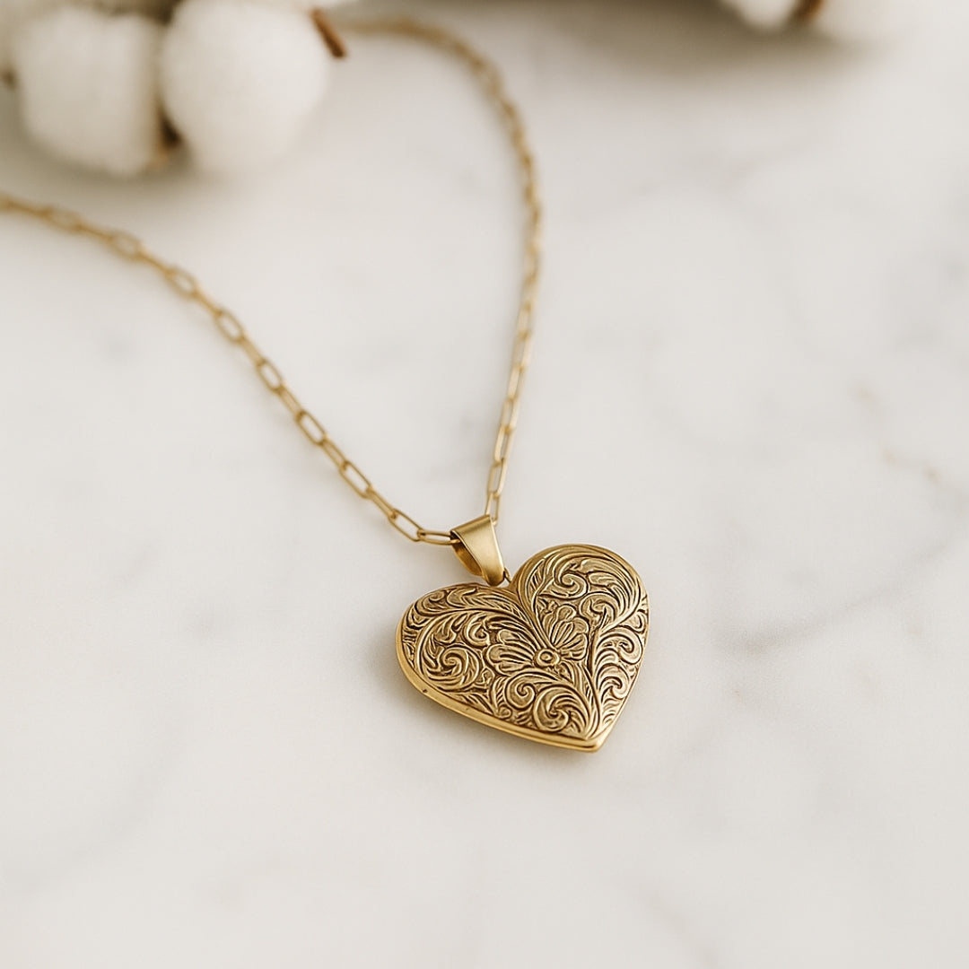 Heart Locket Necklace Vertical London Jewellery