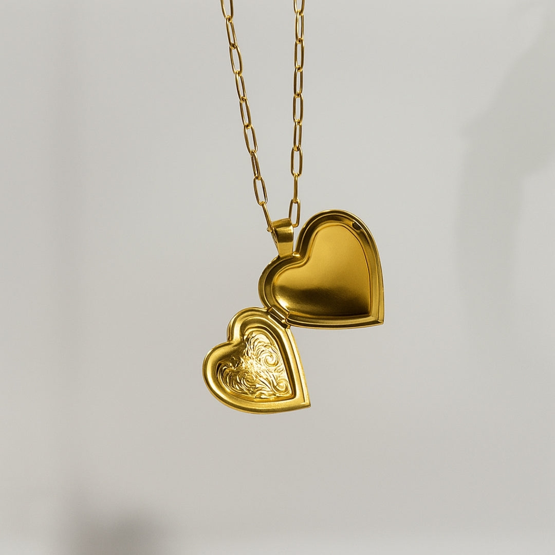 Heart Locket Necklace Vertical London Jewellery