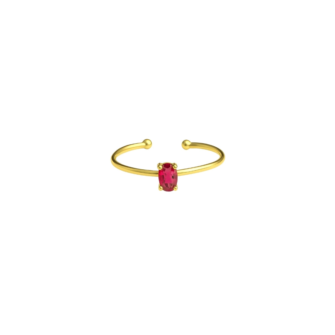 925 Sterling Silver July Birthstone Ring-Ruby Ring