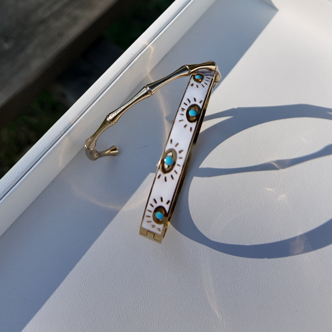 Bamboo Bangle Bracelet Vertical London Jewellery