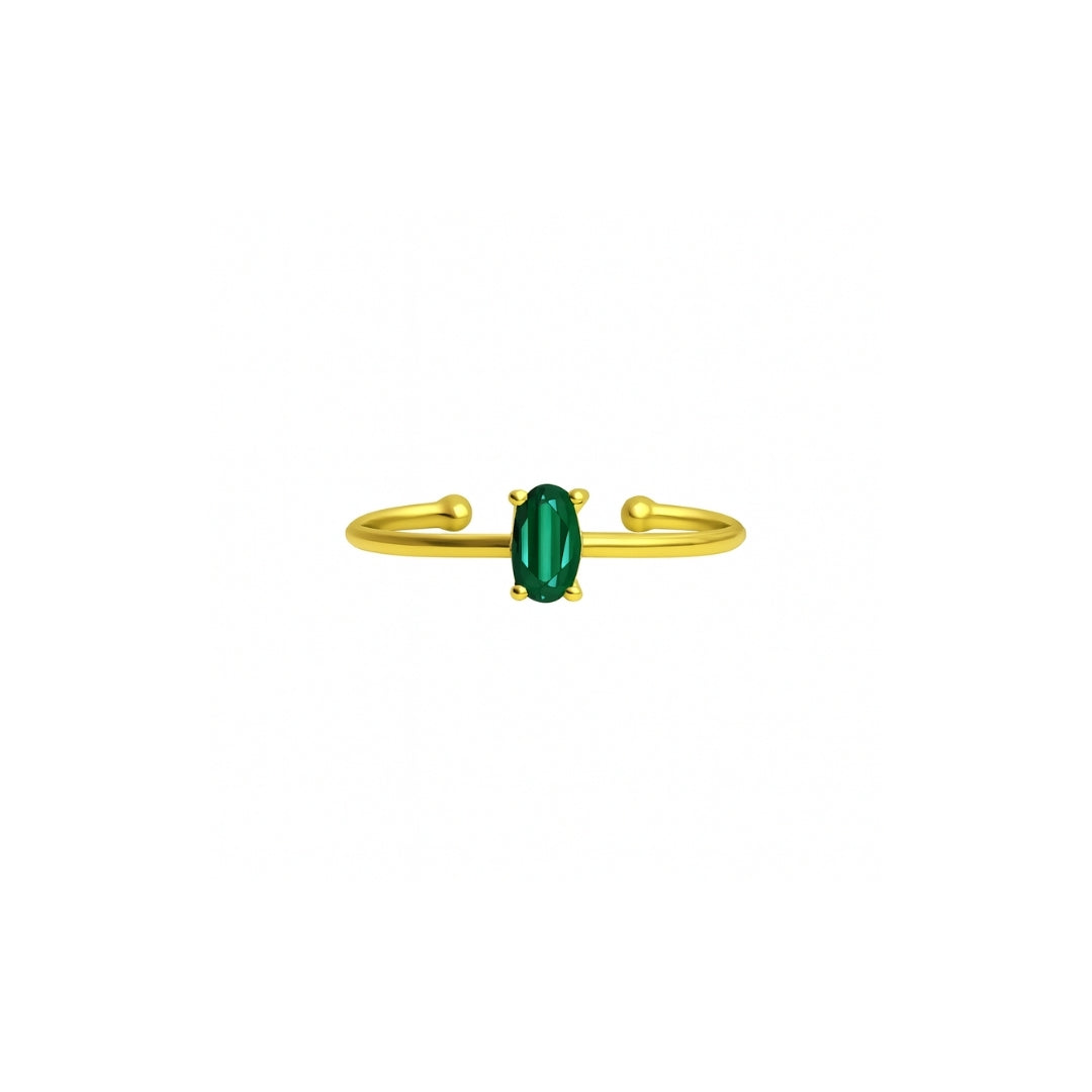 925 Sterling Silver May Birthstone Ring-Emerald Ring